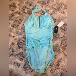 Kenneth Cole Chic Aqua Swimsuit with Tummy Toner
